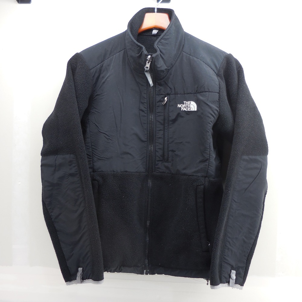 The North Face Womens Denali Fleece Jacket Black Size M Full Zip Pinhole Flaw